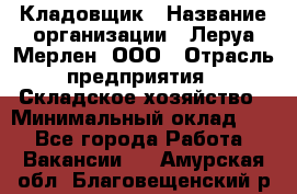 Кладовщик › Название организации ­ Леруа Мерлен, ООО › Отрасль предприятия ­ Складское хозяйство › Минимальный оклад ­ 1 - Все города Работа » Вакансии   . Амурская обл.,Благовещенский р-н